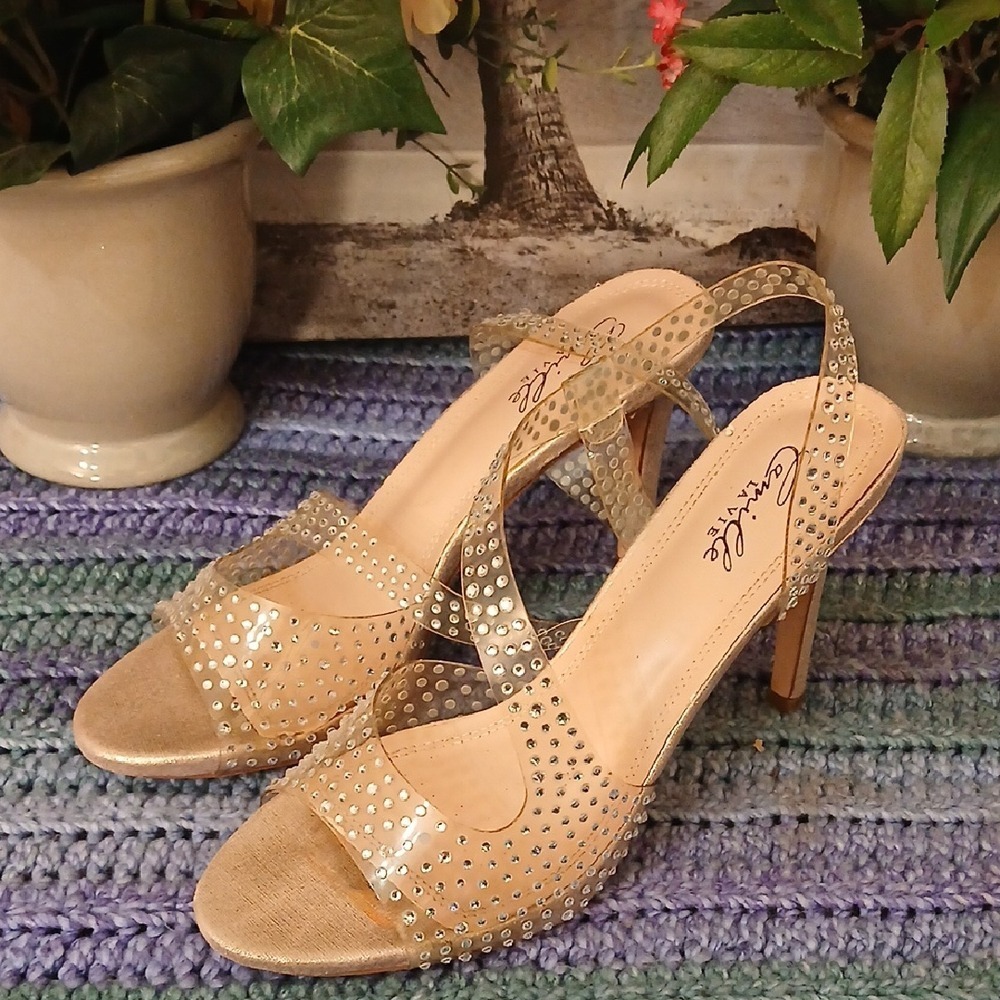 Camille La Vie Gold Studded Heels